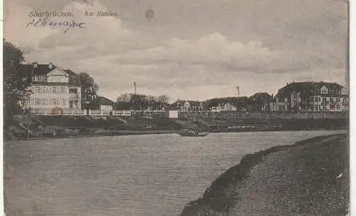[Ansichtskarte] 6600 SAARBRÜCKEN, Am Staden, 1919, kl. Flecken. 