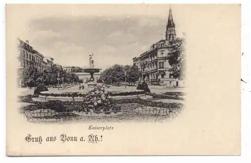 [Ansichtskarte] 5300 BONN, Kaiserplatz, Blick vom Springbrunnen, ca. 1900. 