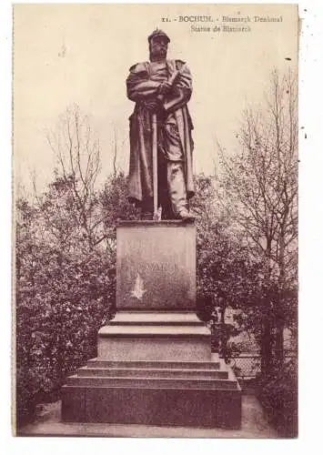 [Ansichtskarte] 4630 BOCHUM, Bismarck Denkmal, 20er Jahre. 