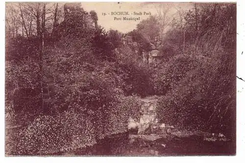 [Ansichtskarte] 4630 BOCHUM, Partie aus dem Stadtpark, 20er Jahre. 