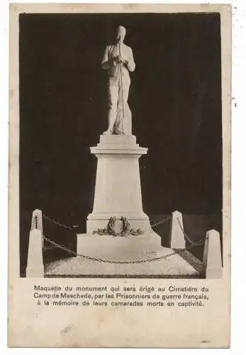 [Ansichtskarte] 5778 MESCHEDE, Denkmal für die verstorbenen französischen Kriegsgefangenen. 