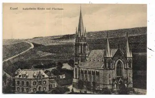 [Ansichtskarte] 6798 KUSEL, Katholische Kirche und Pfarrhaus, Verlag Wolf. 