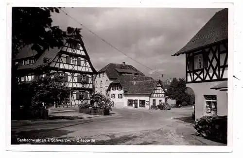 7595 SASBACHWALDEN, Ortspartie, VW - Käfer, 1960