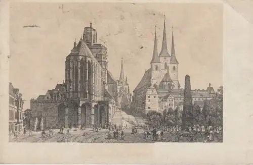 [Ansichtskarte] 0-5000 ERFURT, Historische Ansicht "St. Severikirche & Dom", Verlag Glöckler, 20er Jahre. 