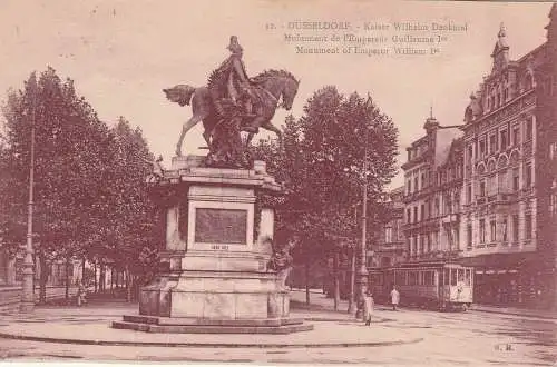 4000 DÜSSELDORF, Heinrich - Heine - Allee, Kaiser Wilhelm I. Denkmal, Strassenbahn, 20er Jahre