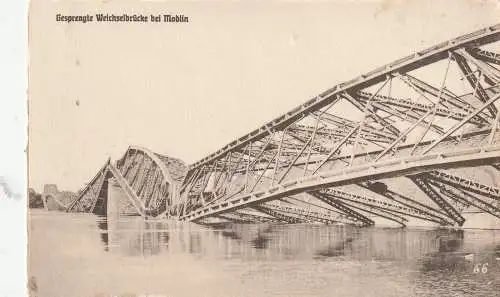 [Ansichtskarte] PL 05-100 NOWY DWOR MAZOWIECKI - MODLIN, 1. Weltkrieg, gesprengte Weichselbrücke. 