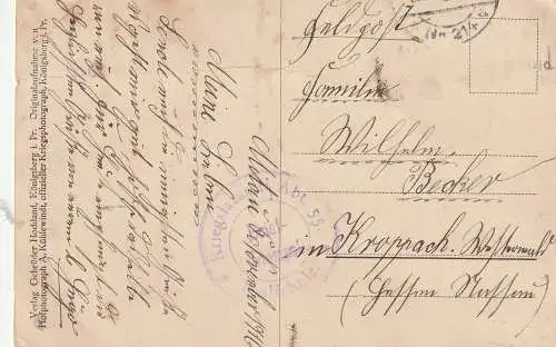 [Ansichtskarte] LETTLAND / LATVIJA - MITAU / JELGAVA, 1. Weltkrieg, gesprengte Drixebrücke und Notbrücke, 1916, Lazarettstempel. 