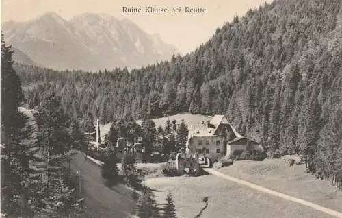 [Ansichtskarte] A 6600 REUTTE, Ruine Klause, Verlag Kunstanstalten Kaufbeuren. 
