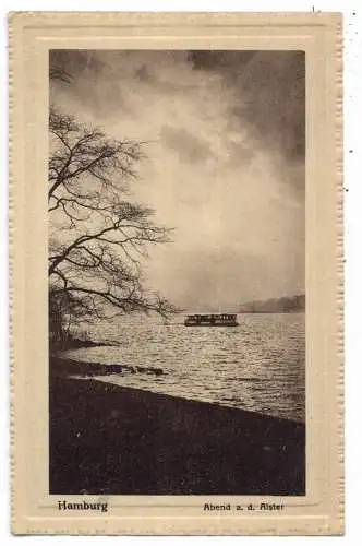 [Ansichtskarte] 2000 HAMBURG - UHLENHORST, Abend an der Alster. 