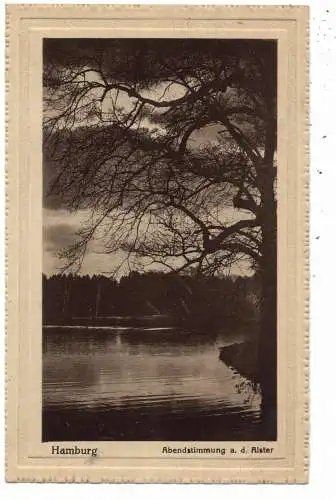 [Ansichtskarte] 2000 HAMBURG - UHLENHORST, Abendstimmung an der Alster. 