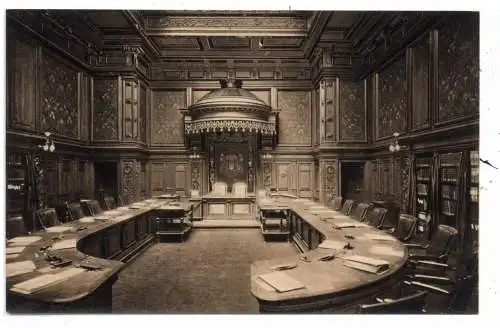 [Ansichtskarte] 2000 HAMBURG, Rathaus, Sitzungssaal des Senats, Verlag Büttner. 