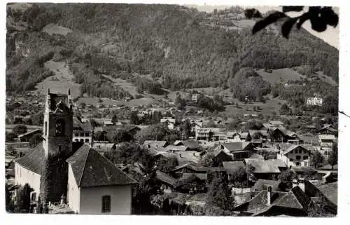 [Ansichtskarte] CH 3812 WILDERSWIL BE, Blick über den Ort, Kirche Gsteig, 1953. 