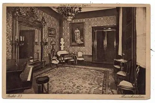 [Ansichtskarte] 1000 BERLIN - KREUZBERG, Hotel Excelsior, Musiksalon. 
