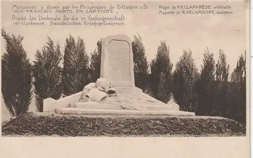 8880 DILLINGEN, Denkmal für die verstorbenen französischen Kriegsgefangenen