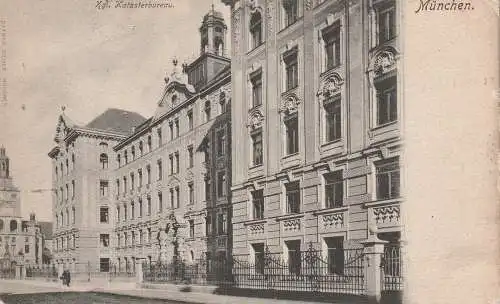 [Ansichtskarte] 8000 MÜNCHEN, Königliches Katasterbureau, 1907. 
