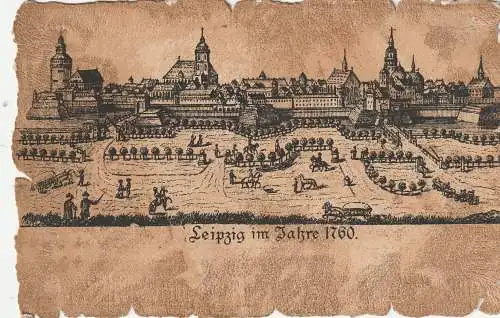 [Ansichtskarte] 0-7000 LEIPZIG, Historische Ansicht, Leipzig im Jahre 1760. 