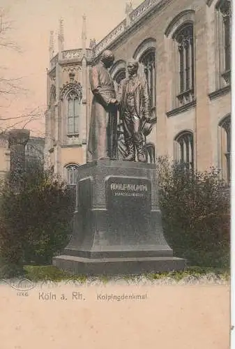 5000 KÖLN, KOLPING, Kolping - Denkmal, handcoloriert, ca. 1905