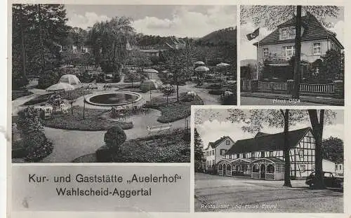 [Ansichtskarte] 5204 LOHMAR - WAHLSCHEID, Auelerhof, Haus Olga / NS - Beflaggung, Restaurant und Haus Emmi. 