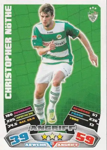 FUSSBALL - GREUTHER FÜRTRH, CHRISTOPHER NÖTHE, Match Attax