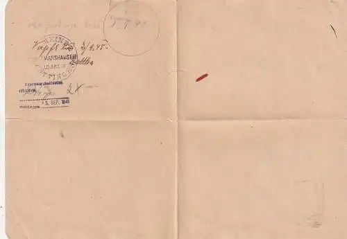 PERSONALAUSWEIS / ZEITWEILIGE REGISTRIERUNGSKARTE 1945