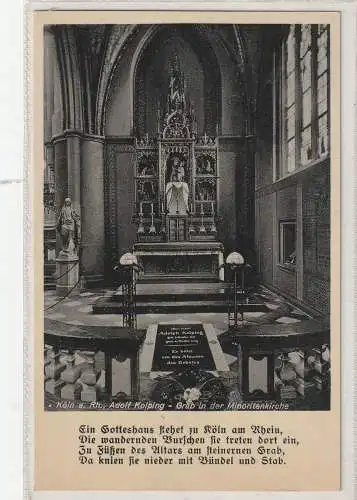 5000 KÖLN, KOLPING, Grab in der Minoritenkirche, 1934, verschickt an den Pfarrer in Külsheim