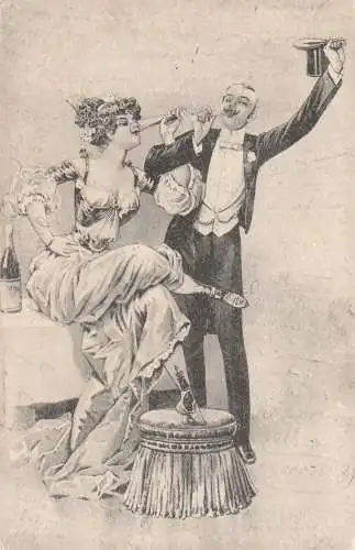 KÜNSTLER - ARTIST - HSECT - AK, Erotic, 1906