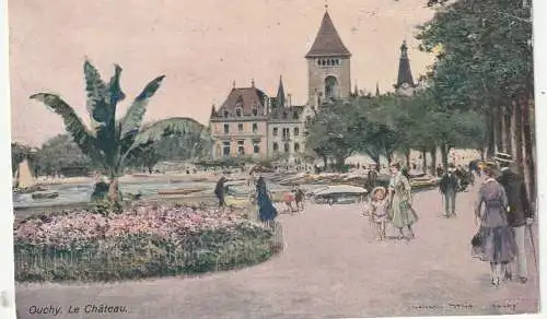 [Ansichtskarte] CH 1000 LAUSANNE - OUCHY VD, Le Chateau, Künstler-Karte Stein. 
