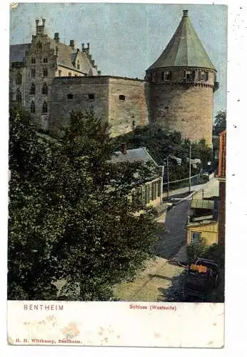 [Ansichtskarte] 4444 BAD BENTHEIM, Strassenpartie am Schloß, 1908, Brfm. fehlt. 