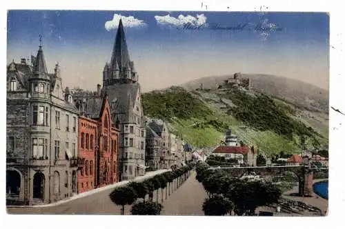 [Ansichtskarte] 5550 BERNKASTEL, Moselkai, Moselbrücke, 1920. 