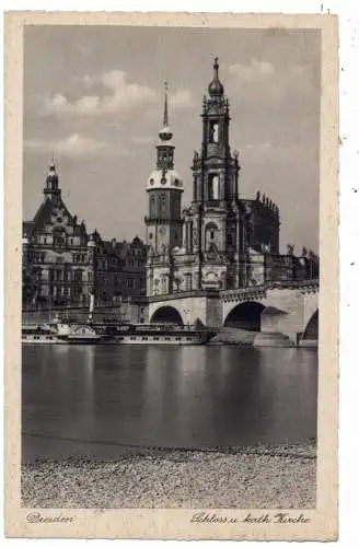 [Ansichtskarte] BINNENSCHIFFE - ELBE, "BODENBACH" am Anleger Dresden. 