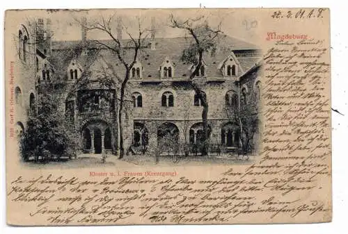 [Ansichtskarte] 0-3000 MAGDEBURG, Kloster u. l. rauen, Kreuzgang, 1901, Verlag Odemar. 