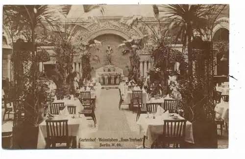 [Ansichtskarte] 1000 BERLIN - FRIEDRICHWERDER, Gartenhof - Weinstuben "Haus Trarbach", Behrenstrasse, 1906. 