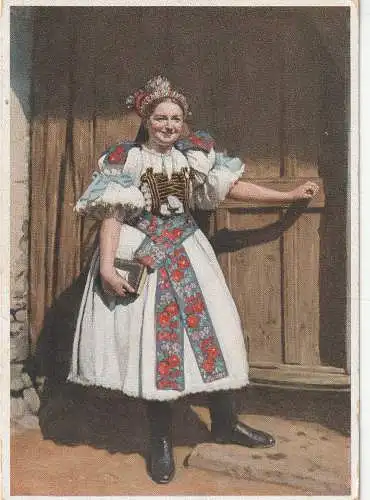 [Ansichtskarte] VÖLKERKUNDE / ETHNIC - ZIPFER VOLKSTRACHTEN, Hans Retzlaff, Deutsche Braut aus Malthern, VDA. 