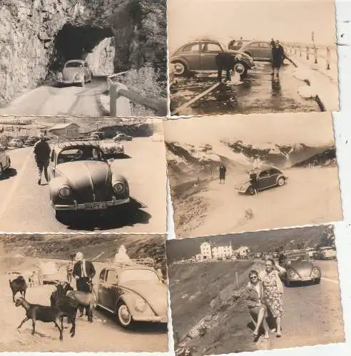 [Ansichtskarte] AUTOMOBIL - VW - KÄFER,  12 Kleinphotos, 60er Jahre. 