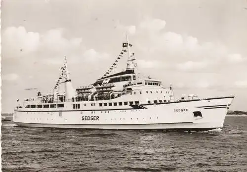 [Ansichtskarte] FÄHRE / FERRY / TRAVERSIER - "GEDSER", Travemünde - Gedser, 1965. 