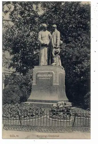 [Ansichtskarte] 5000 KÖLN, KOLPING - Denkmal, 1909, nach Erbach befördert. 