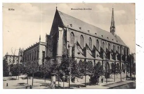 [Ansichtskarte] 5000 KÖLN, KOLPING, Minoritenkirche / Kolpinggrab, ca. 1905, Litfaßsäule, Pissoir. 