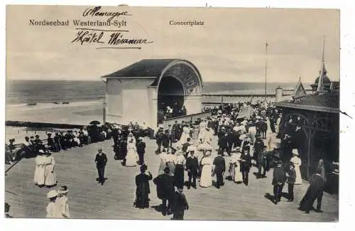 [Ansichtskarte] 2280 SYLT - WESTERLAND, Concertplatz, belebte Szene, 1912. 