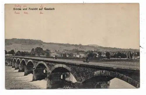 F 57130 GAUDACH / JOUY - LES - ARCHES, Brücke, Blick auf den Ort, 1918