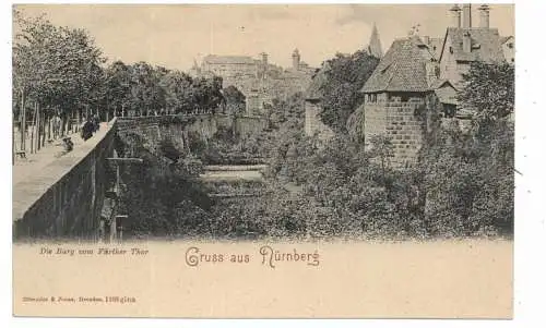 [Ansichtskarte] 8500 NÜRNBERG, Fürther Tor, ca. 1900. 