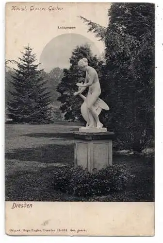 [Ansichtskarte] 0-8000 DRESDEN, Leda und der Schwan im Grossen Garten, ca. 1900, Verlag Engler. 