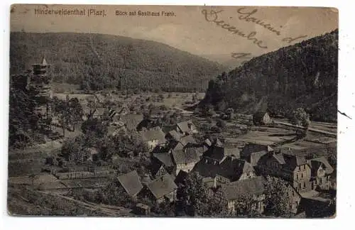 [Ansichtskarte] 6787 HINTERWEIDENTHAL, Blick auf Gasthaus Frank, 1918. 