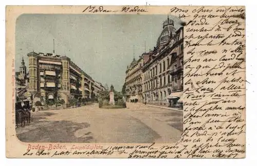 [Ansichtskarte] 7570 BADEN - BADEN, Leopoldsplatz, 1904. 
