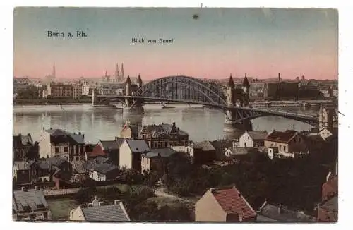 [Ansichtskarte] 5300 BONN - BEUEL, Blick auf die Reihe hinter der Rheinpromenade, 1923, franz. Militärpost. 