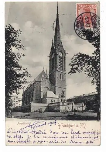[Ansichtskarte] 6000 FRANKFURT, Peterskirche, 1907. 