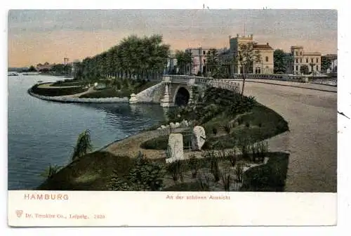 [Ansichtskarte] 2000 HAMBURG - UHLENHORST, An der Schönen Aussicht, Verlag Trenkler, ca. 1900. 