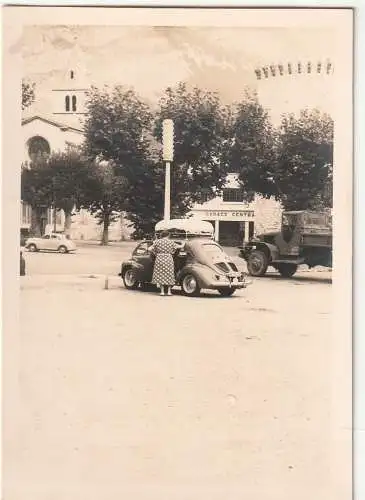 [Ansichtskarte] F 04200 SISTERON, GARAGE CENTRAL, l'Eglise, RENAULT 4CV, Photo 1958, 10 x 7,3 cm. 