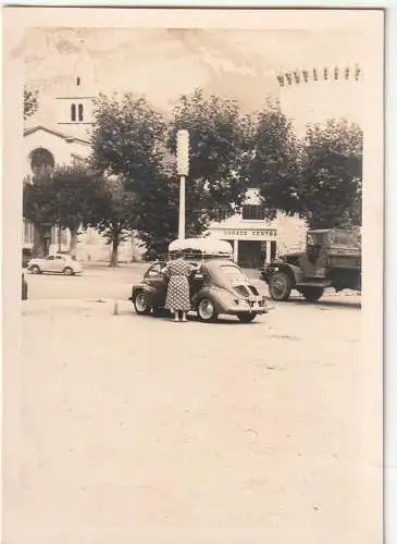 [Ansichtskarte] F 04200 SISTERON, GARAGE CENTRAL, l'Eglise, RENAULT 4CV, Photo 1958, 10 x 7,3 cm. 