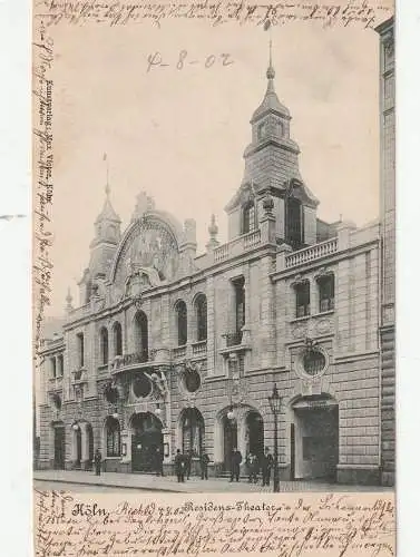 [Ansichtskarte] 5000 KÖLN, Residenz - Theater, 1902. 
