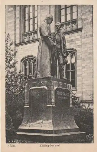 [Ansichtskarte] 5000 KÖLN, KOLPING, Kolping - Denkmal, nach Duisburg verschickt. 